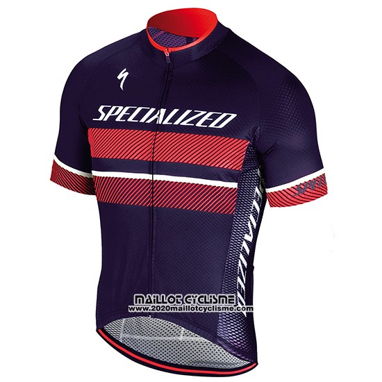 2018 Maillot Ciclismo Specialized Violet Rouge Manches Courtes et Cuissard