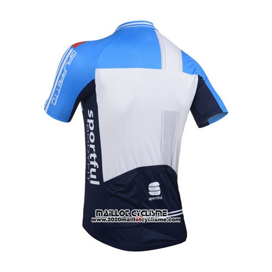 2013 Maillot Ciclismo Sportful Blanc et Azur Manches Courtes et Cuissard