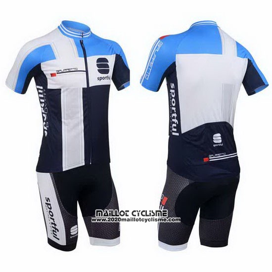 2013 Maillot Ciclismo Sportful Blanc et Azur Manches Courtes et Cuissard