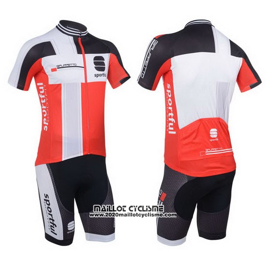 2013 Maillot Ciclismo Sportful Blanc et Rouge Manches Courtes et Cuissard