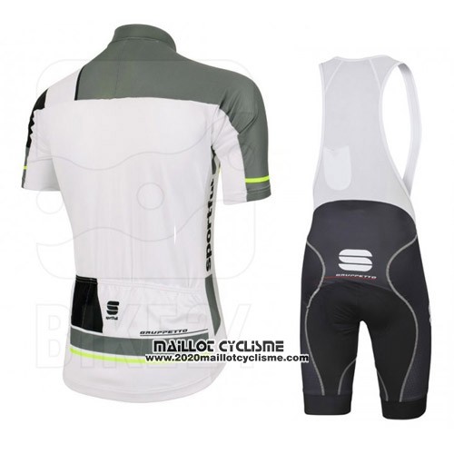 2016 Maillot Ciclismo Sportful Blanc et Gris Manches Courtes et Cuissard