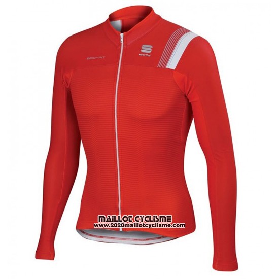 2016 Maillot Ciclismo Sportful Blanc et Rouge Manches Longues et Cuissard