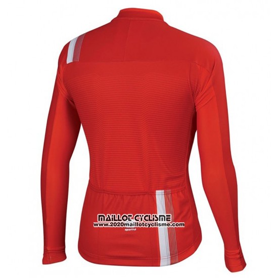 2016 Maillot Ciclismo Sportful Blanc et Rouge Manches Longues et Cuissard