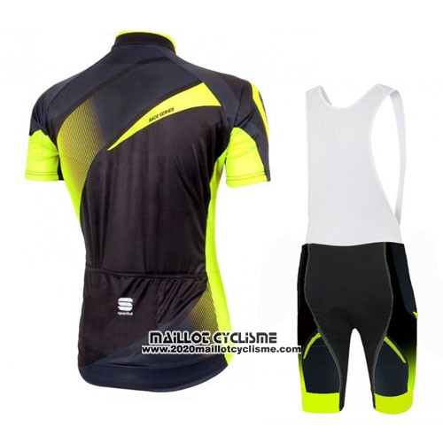 2016 Maillot Ciclismo Sportful Jaune et Noir Manches Courtes et Cuissard