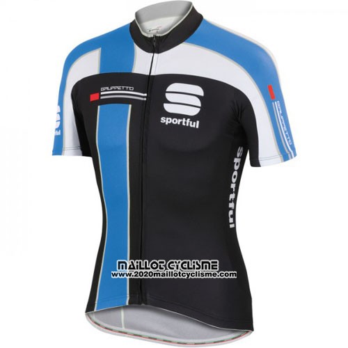 2016 Maillot Ciclismo Sportful Noir Bleu Manches Courtes et Cuissard