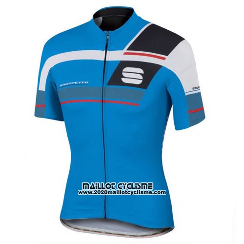 2016 Maillot Ciclismo Sportful Noir et Bleu Manches Courtes et Cuissard
