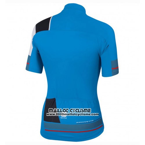 2016 Maillot Ciclismo Sportful Noir et Bleu Manches Courtes et Cuissard