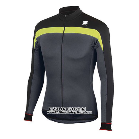 2016 Maillot Ciclismo Sportful Noir et Jaune Manches Longues et Cuissard