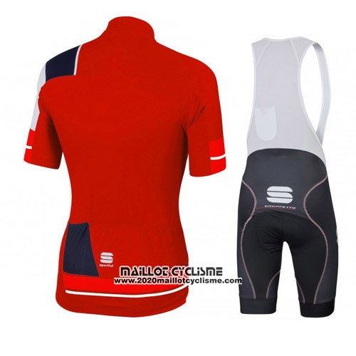 2016 Maillot Ciclismo Sportful Noir et Rouge Manches Courtes et Cuissard