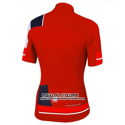 2016 Maillot Ciclismo Sportful Noir et Rouge Manches Courtes et Cuissard