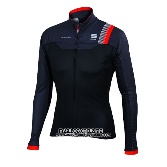 2016 Maillot Ciclismo Sportful Rouge et Noir Manches Longues et Cuissard
