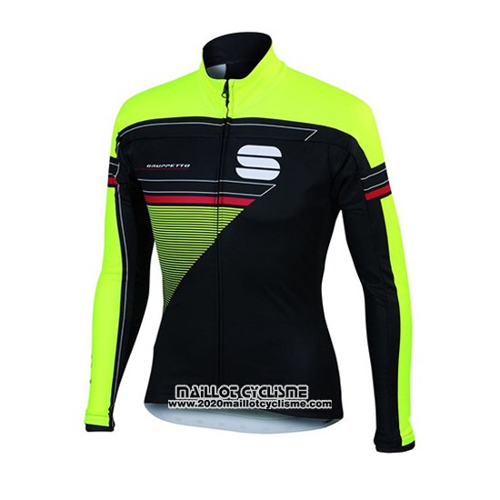 2016 Maillot Ciclismo Sportful Vert et Noir Manches Longues et Cuissard