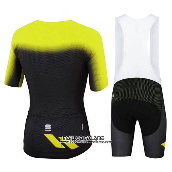 2017 Maillot Ciclismo Sportful Jaune et Noir Manches Courtes et Cuissard