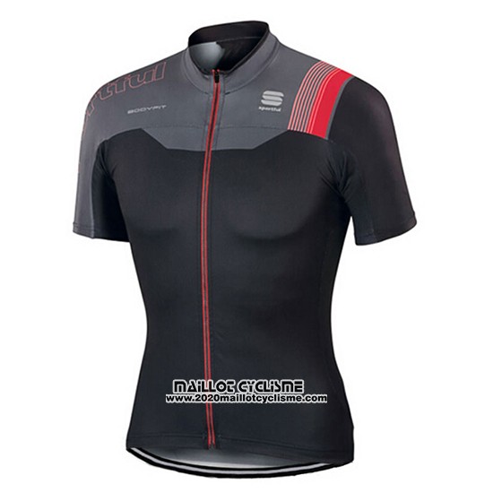 2017 Maillot Ciclismo Sportful Noir et Rouge Manches Courtes et Cuissard