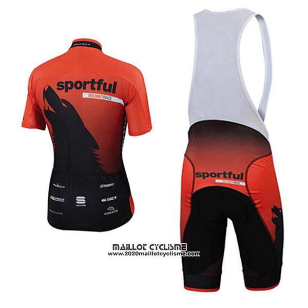 2017 Maillot Ciclismo Sportful Orange Manches Courtes et Cuissard