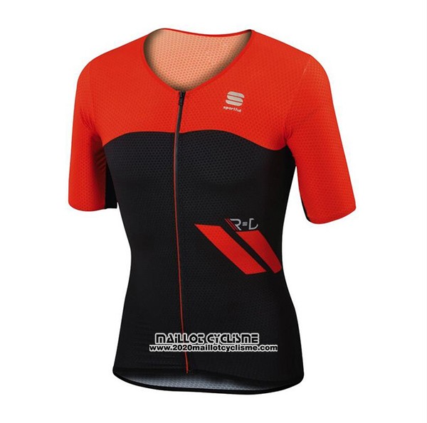 2017 Maillot Ciclismo Sportful Rouge et Noir Manches Courtes et Cuissard