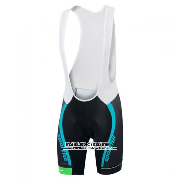 2017 Maillot Ciclismo Sportful SC Bleu Clair et Noir Manches Courtes et Cuissard