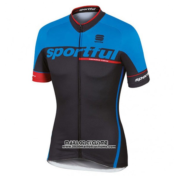 2017 Maillot Ciclismo Sportful SC Bleu et Noir Manches Courtes et Cuissard