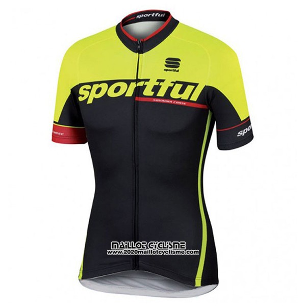 2017 Maillot Ciclismo Sportful SC Noir et Vert Manches Courtes et Cuissard