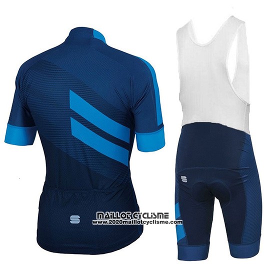 2018 Maillot Ciclismo Sportful Fonce Bleu Manches Courtes et Cuissard