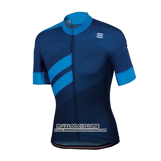 2018 Maillot Ciclismo Sportful Fonce Bleu Manches Courtes et Cuissard
