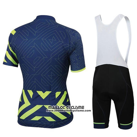 2018 Maillot Ciclismo Sportful Prism Fonce Bleu Manches Courtes et Cuissard