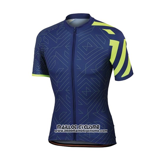 2018 Maillot Ciclismo Sportful Prism Fonce Bleu Manches Courtes et Cuissard
