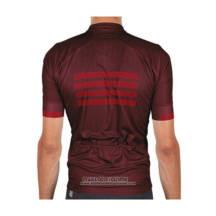 2021 Maillot Cyclisme Sportful Fonce Rouge Manches Courtes et Cuissard