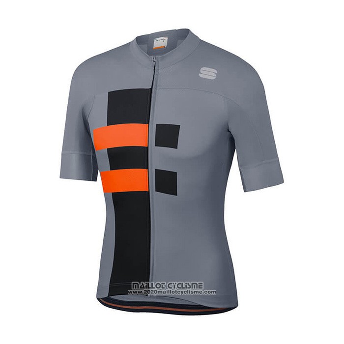 2021 Maillot Cyclisme Sportful Gris Orange Manches Courtes et Cuissard