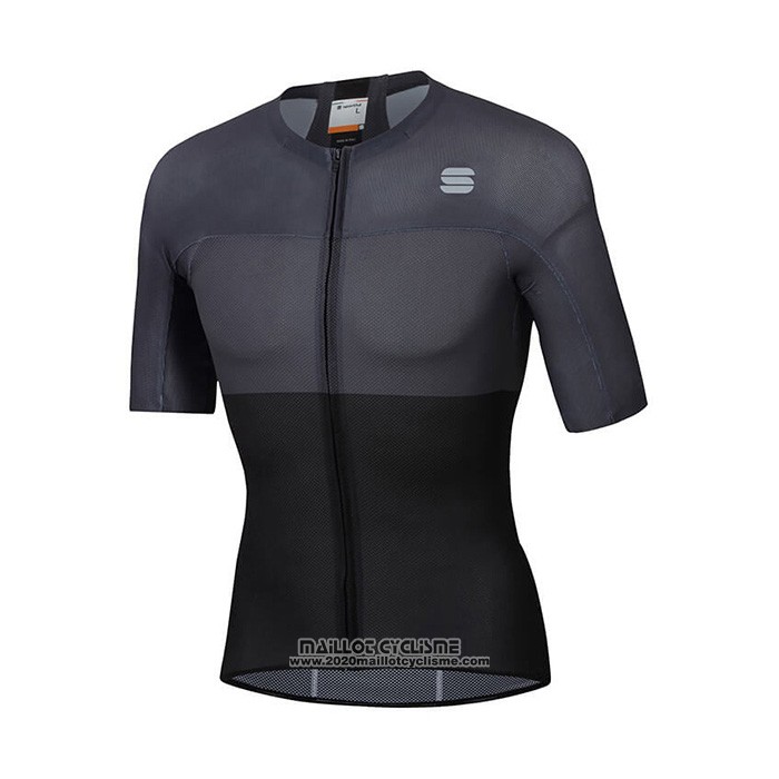 2021 Maillot Cyclisme Sportful Noir Gris Manches Courtes et Cuissard