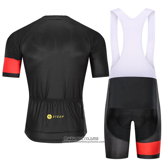 2021 Maillot Cyclisme Steep Rouge Jaune Manches Courtes et Cuissard