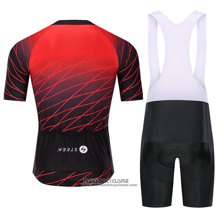 2021 Maillot Cyclisme Steep Rouge Manches Courtes et Cuissard
