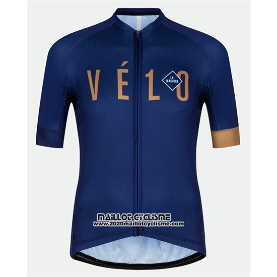 2018 Maillot Ciclismo Velo Bleu Orange Manches Courtes et Cuissard