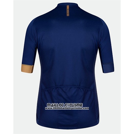 2018 Maillot Ciclismo Velo Bleu Orange Manches Courtes et Cuissard