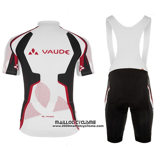 2018 Maillot Ciclismo Vaude Blanc Rouge Manches Courtes et Cuissard