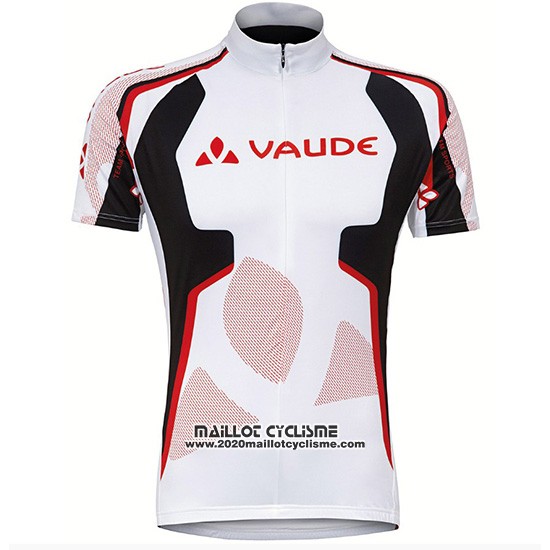 2018 Maillot Ciclismo Vaude Blanc Rouge Manches Courtes et Cuissard