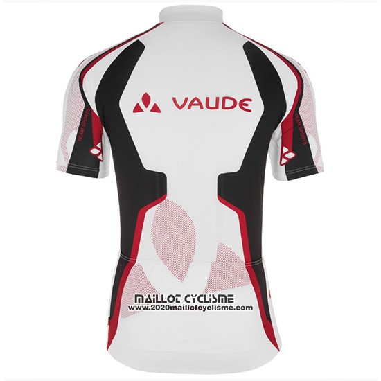 2018 Maillot Ciclismo Vaude Blanc Rouge Manches Courtes et Cuissard