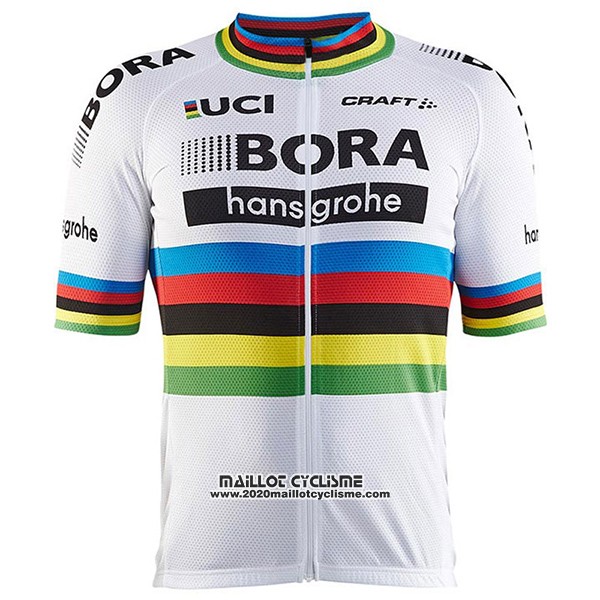 2017 Maillot Ciclismo UCI Mondo Champion Bora Blanc Manches Courtes et Cuissard