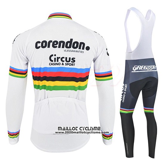 2019 Maillot Ciclismo UCI Mondo Champion Corendon Circus Manches Longues et Cuissard