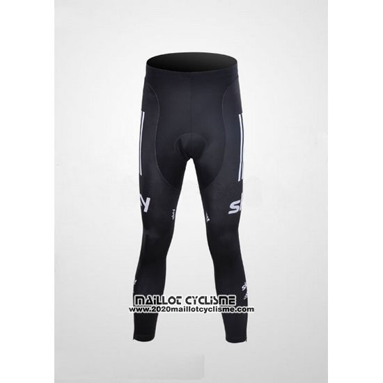 2012 Maillot Ciclismo Sky UCI Mondo Champion Noir et Blanc Manches Longues et Cuissard