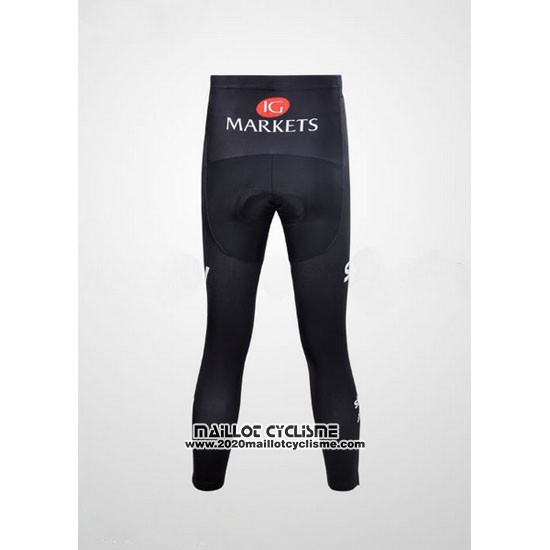 2012 Maillot Ciclismo Sky UCI Mondo Champion Noir et Blanc Manches Longues et Cuissard