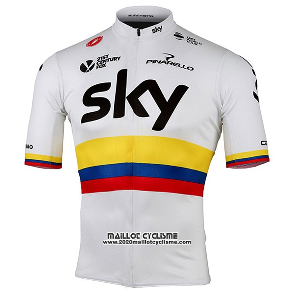 2017 Maillot Ciclismo Sky UCI Mondo Champion Manches Courtes et Cuissard