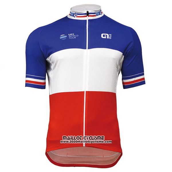 2017 Maillot Ciclismo UCI ALE Blanc et Rouge Manches Courtes et Cuissard